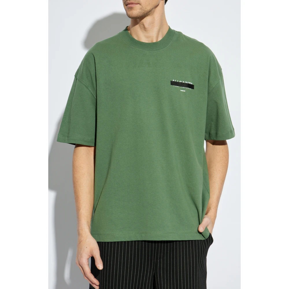 AllSaints Redact Oversized T-shirt Green Heren