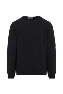 Sweatshirt med borstad bomull och ärmficka