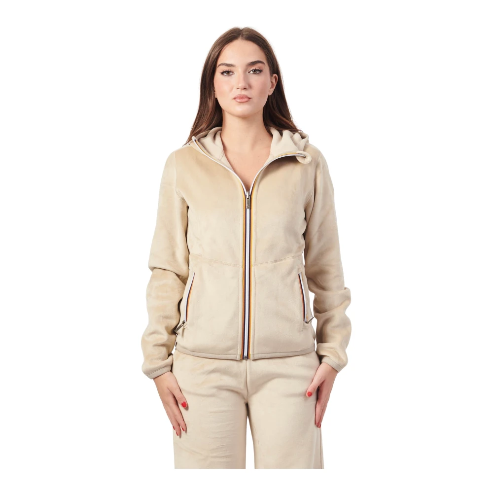 K-way Stijlvolle hoodie voor mannen en vrouwen Beige Dames