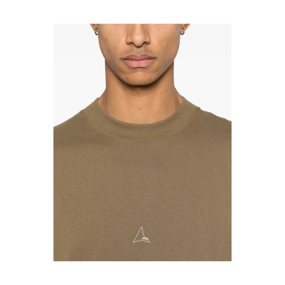 ROA Olijfbruine Crew Neck T-shirt Brown Heren