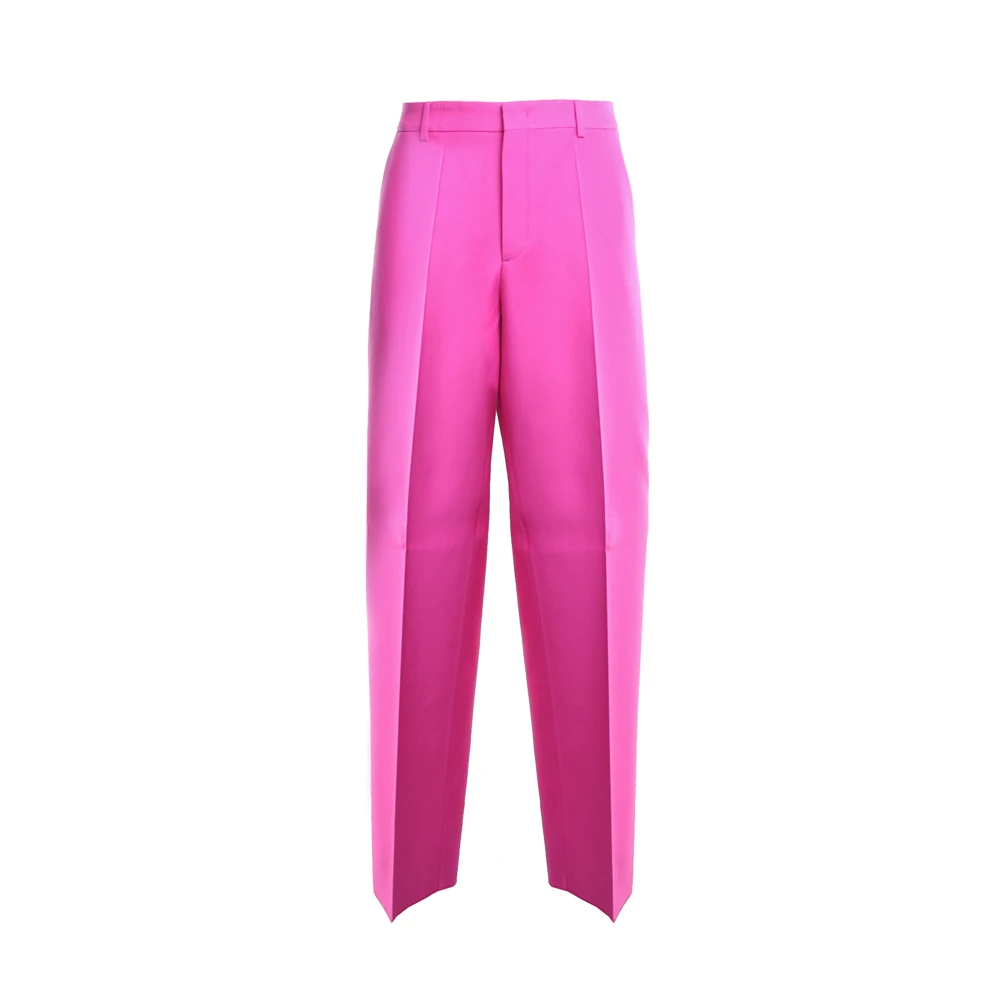 Valentino Garavani Geknipte roze wollen broek Pink Heren