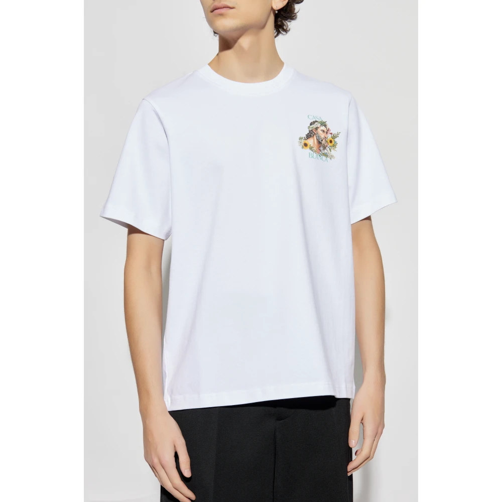 Casablanca Bedrukt T-shirt White Heren