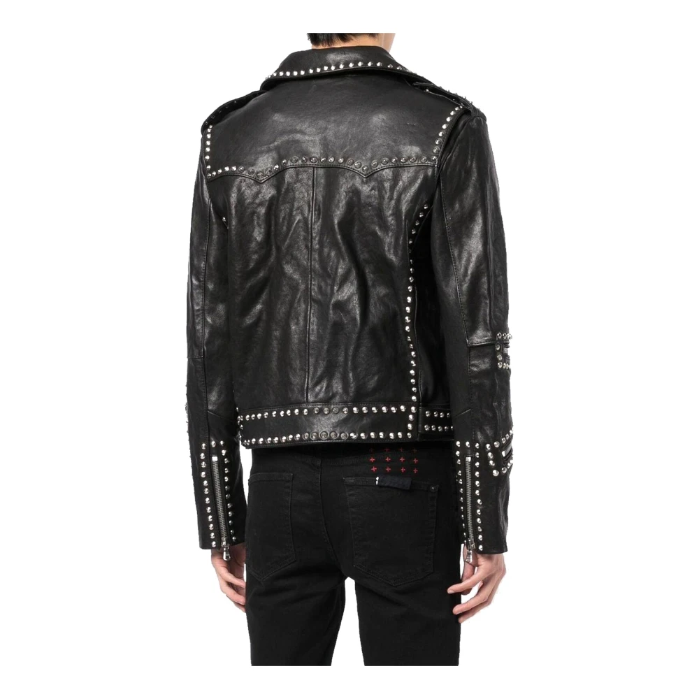 Celine Studded Leren Jas Zwart Black Heren