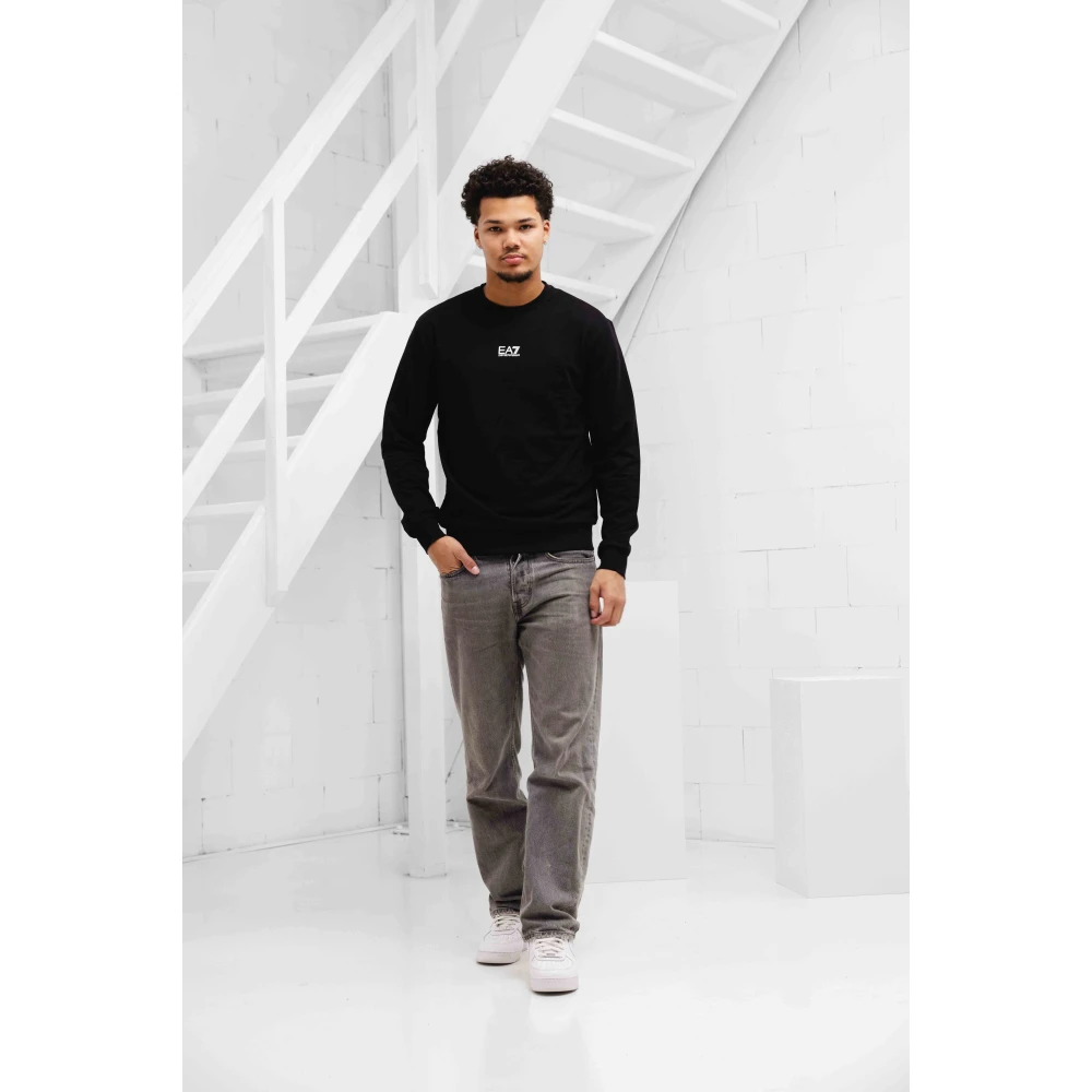 Emporio Armani Zwarte Heren Trui Klassieke Stijl Black Heren