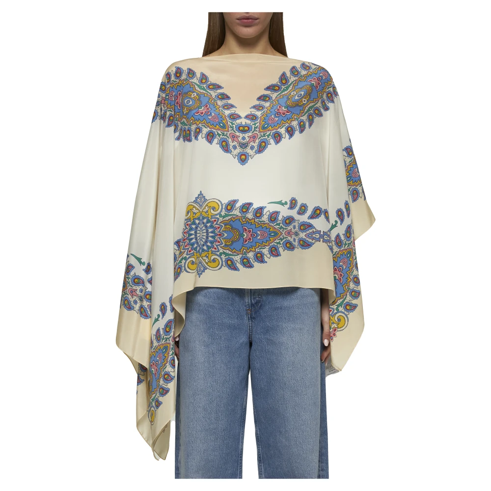 ETRO Witte Paisley Print Zijden Jas Multicolor Dames