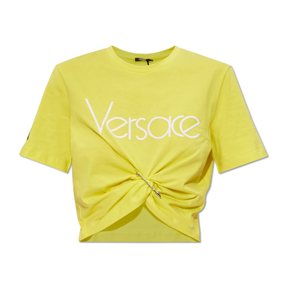 Versace Crop T-shirt 1978 Ré-Edition Yellow Dames