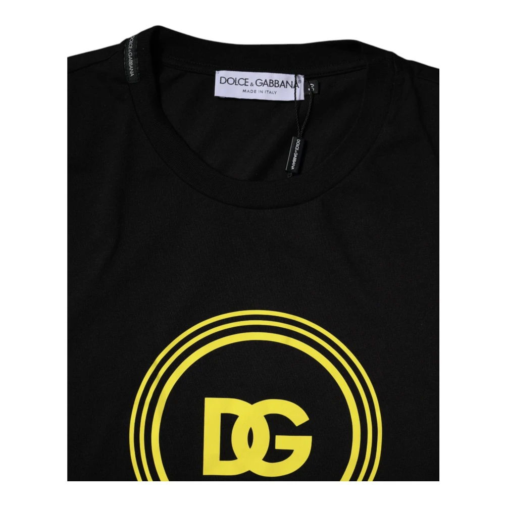 Dolce & Gabbana Zwart Katoenen Crew Neck T-shirt Black Heren