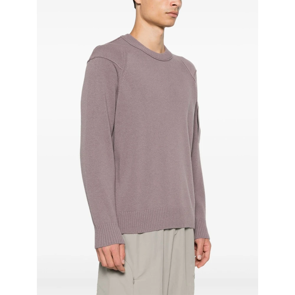 C.P. Company Lamswol Crewneck Trui in Poeder Pink Heren