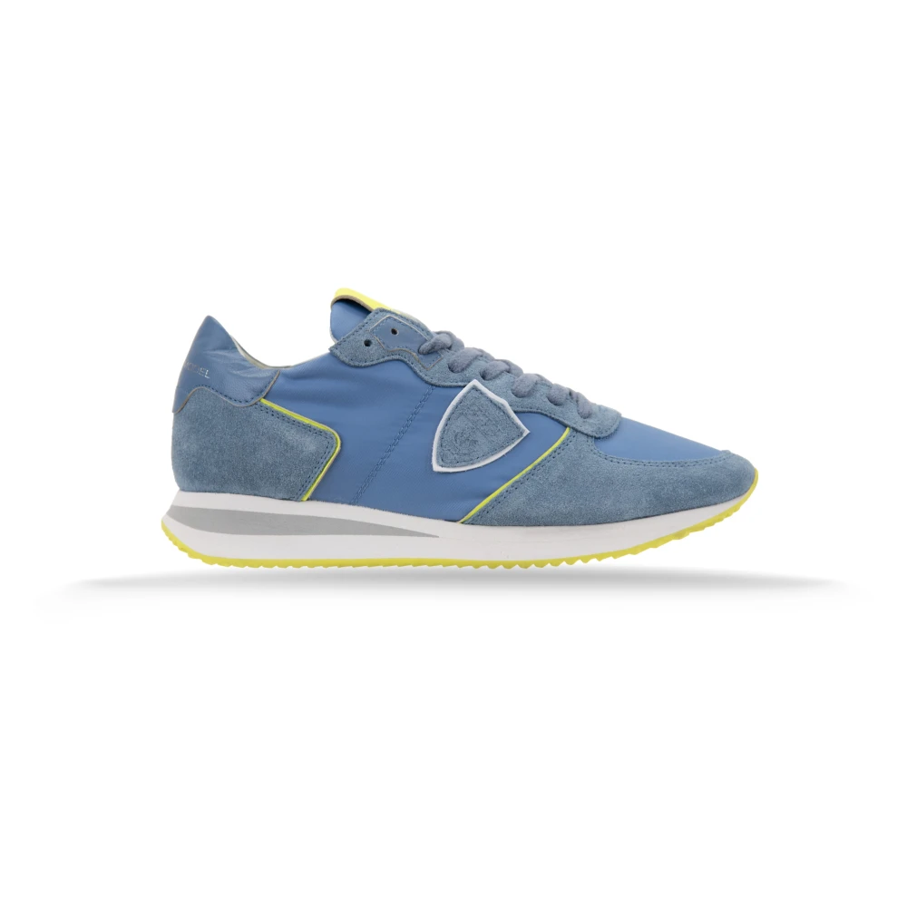Philippe Model Women's Blue Sneakers, 4 Uk, Lace-Up Trainers Stylish Design
