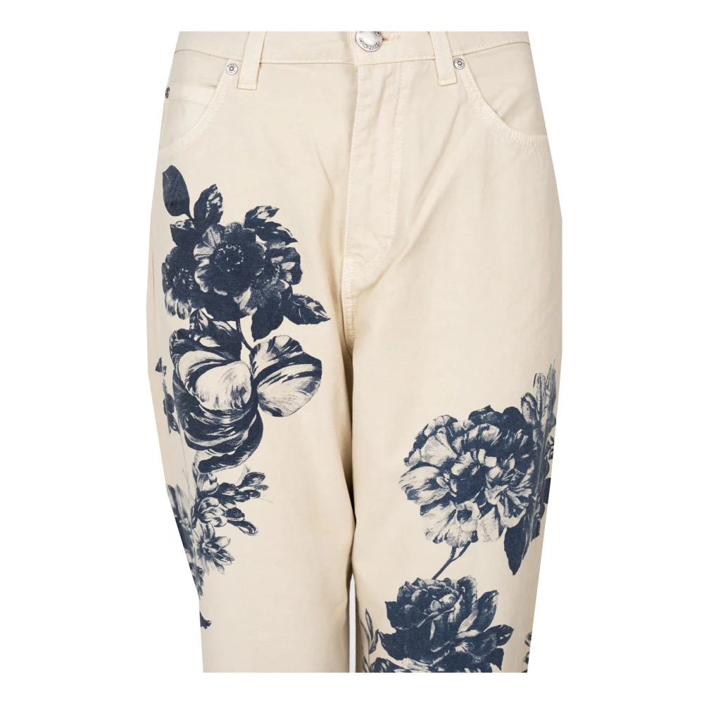 pinko Bloemenprint Broek White Dames