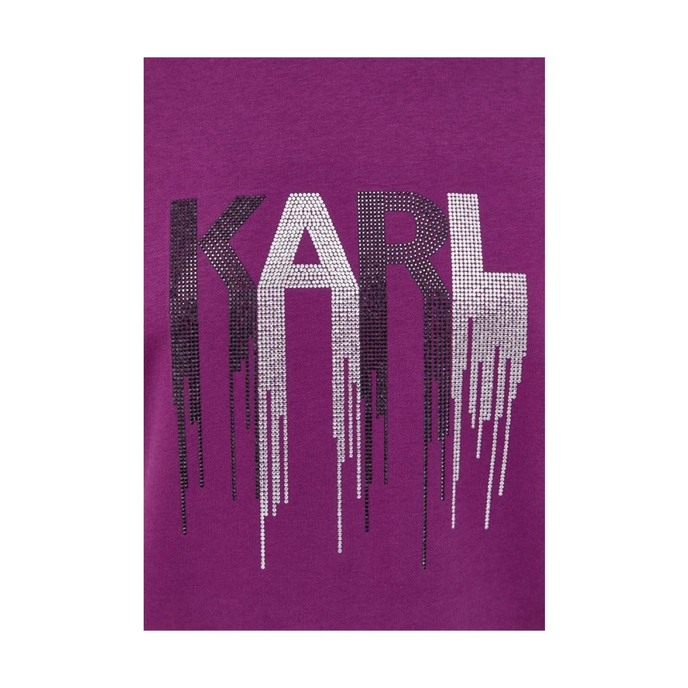 Karl Lagerfeld Glam Rhinestone Sweatshirt Purple Dames