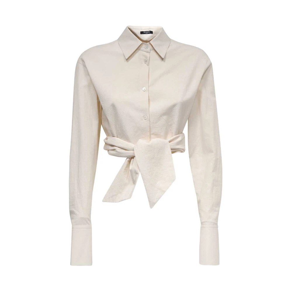 Balmain Casual Katoenen Overhemd voor Mannen White Dames