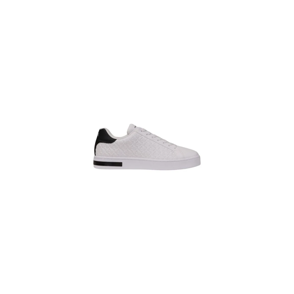 Armani Exchange Men's White Sneakers,, Trendy Polyester Sneaker Collection Size 10 Uk
