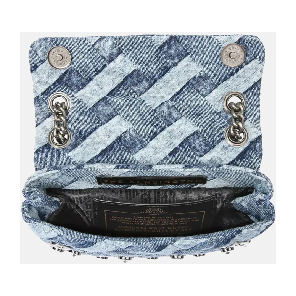 Kurt Geiger Denim Kristal Mini Kensington Tas Blue Dames