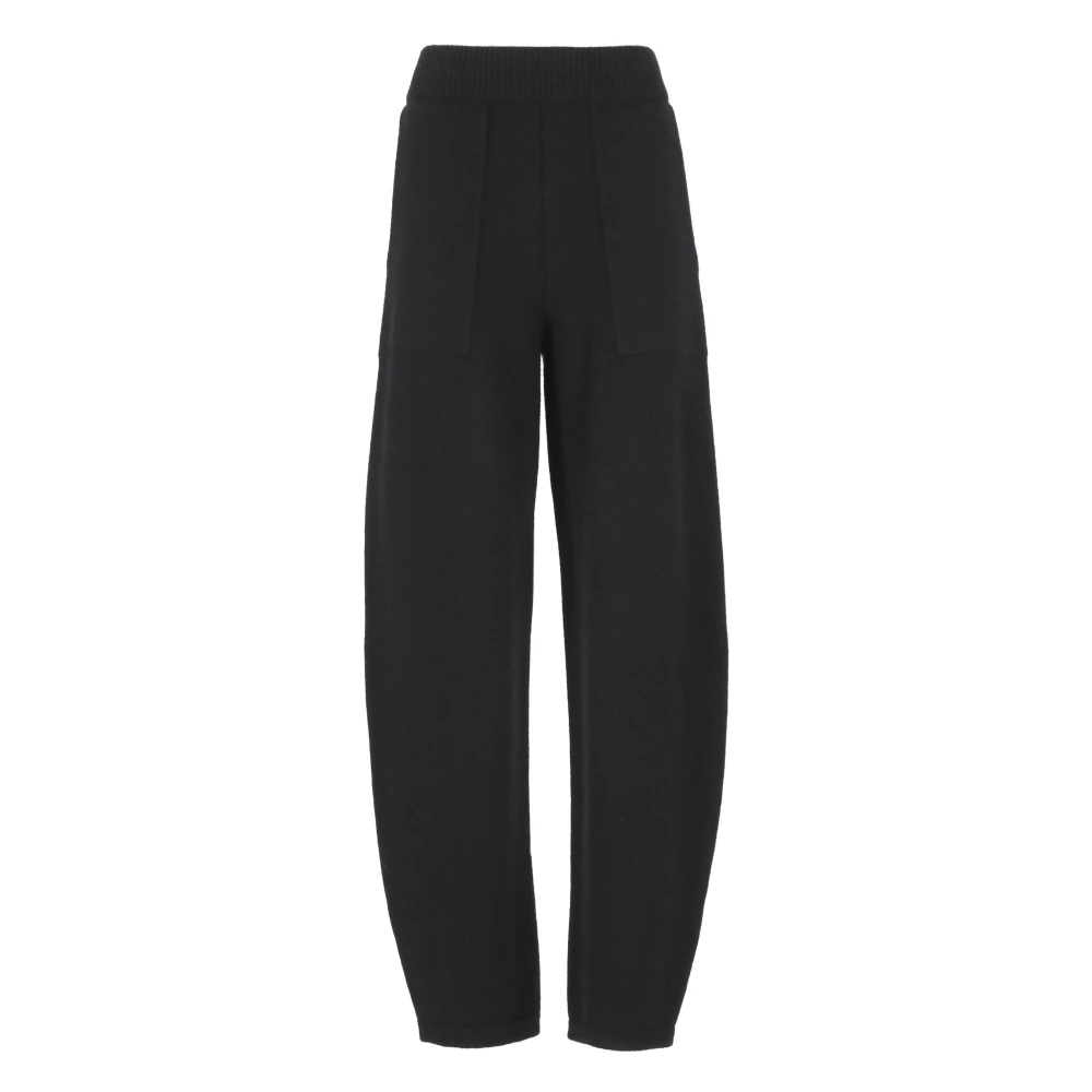 UMA Wang Zwarte Kasjmier Elastische Taille Broek Black Dames