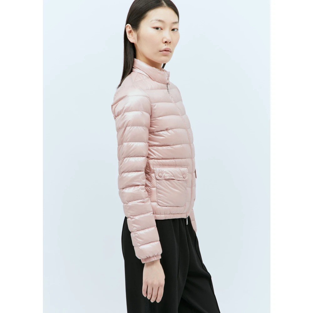 Moncler Gewatteerd Donsjack met Opstaande Kraag Pink Dames