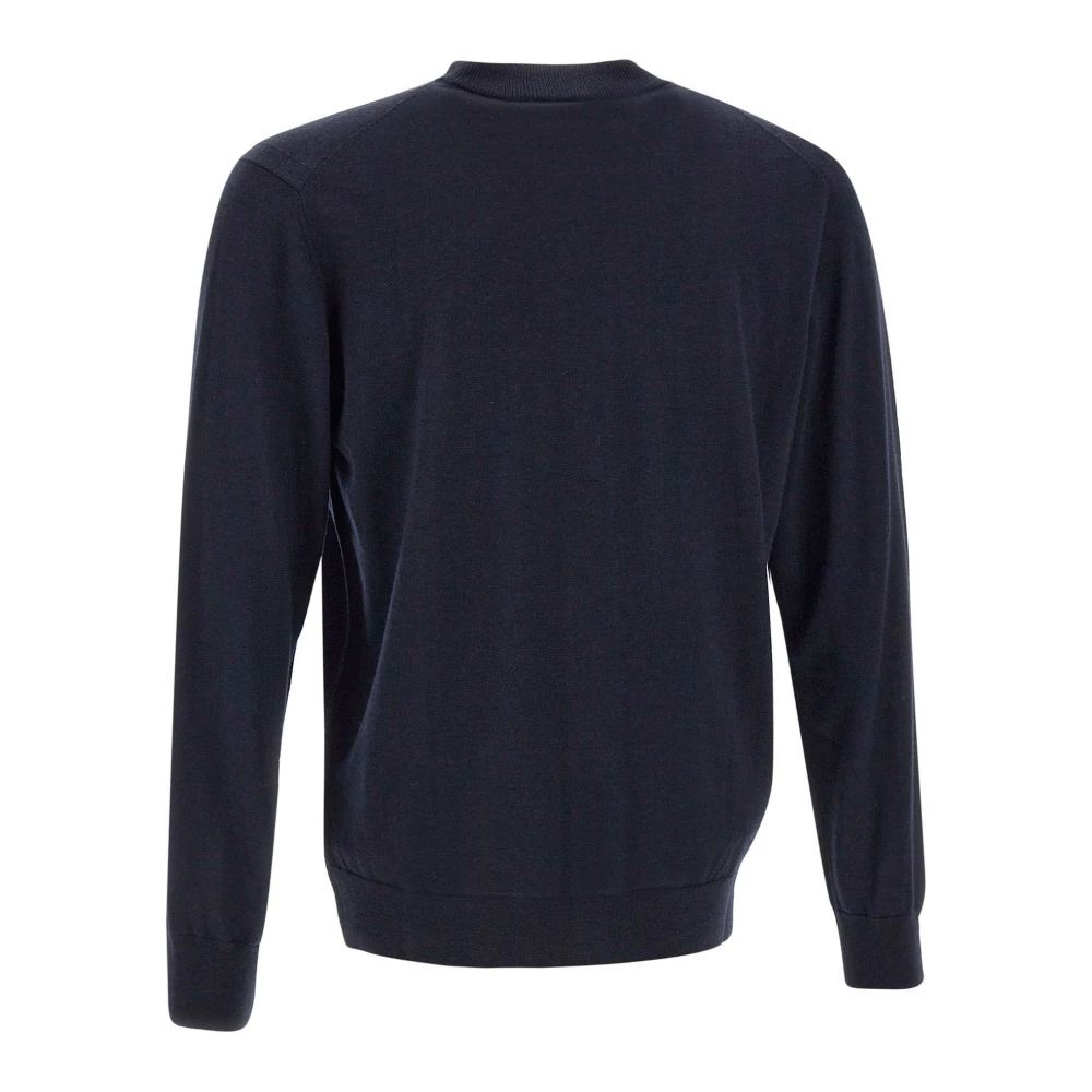 Paolo Pecora Navy Blauw Wol Vest Sweater Blue Heren