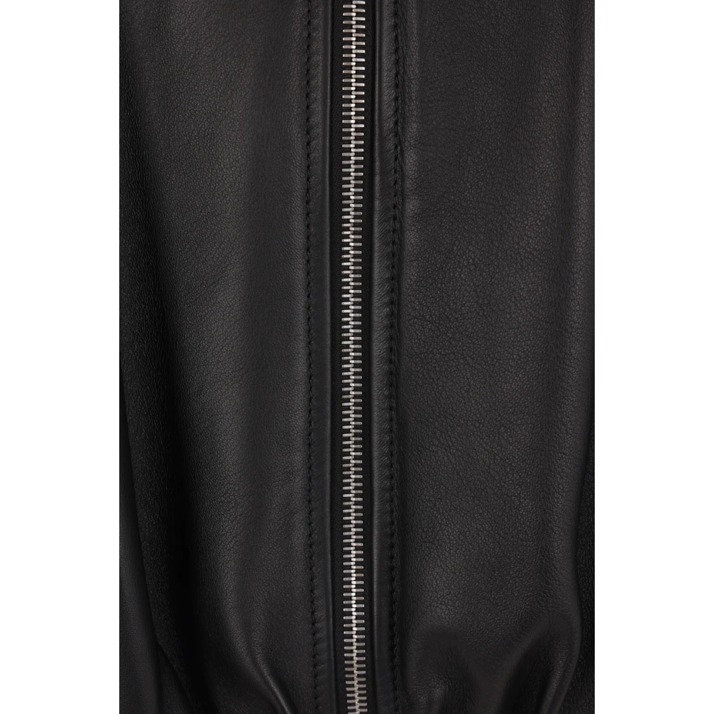 Loewe Zwarte leren volledige rits jas Black Dames
