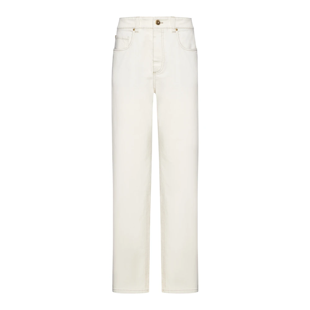 BRUNELLO CUCINELLI Ivory Jeans voor Stijlvolle Look Beige Dames