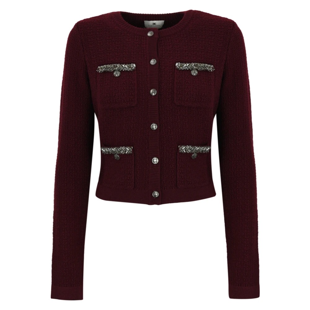 Elisabetta Franchi Boucle Cardigan met juweel details Red Dames
