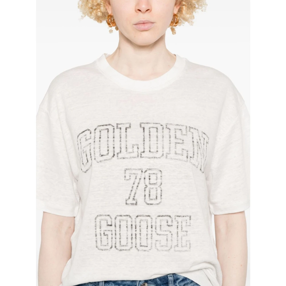 Golden Goose Witte T-shirts & Polo's voor vrouwen White Dames