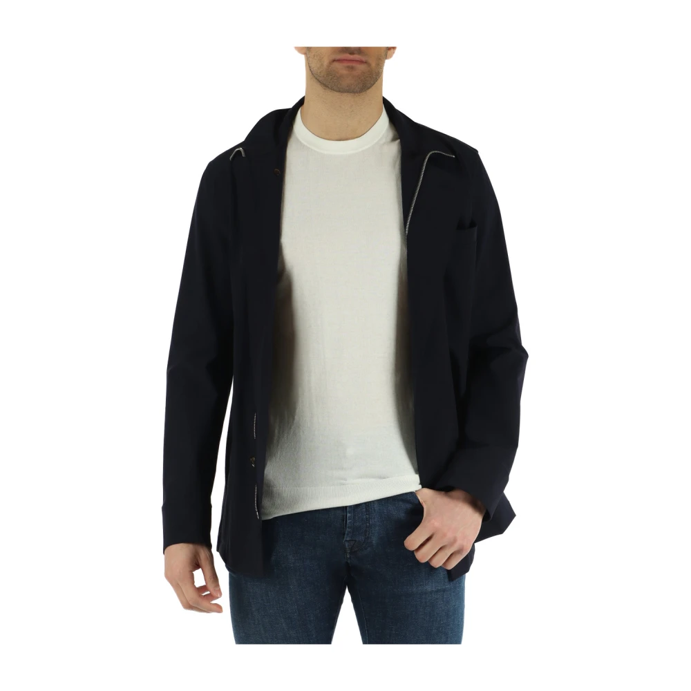 Montecore Stretch stof double-breasted lichtgewicht jas Blue Heren