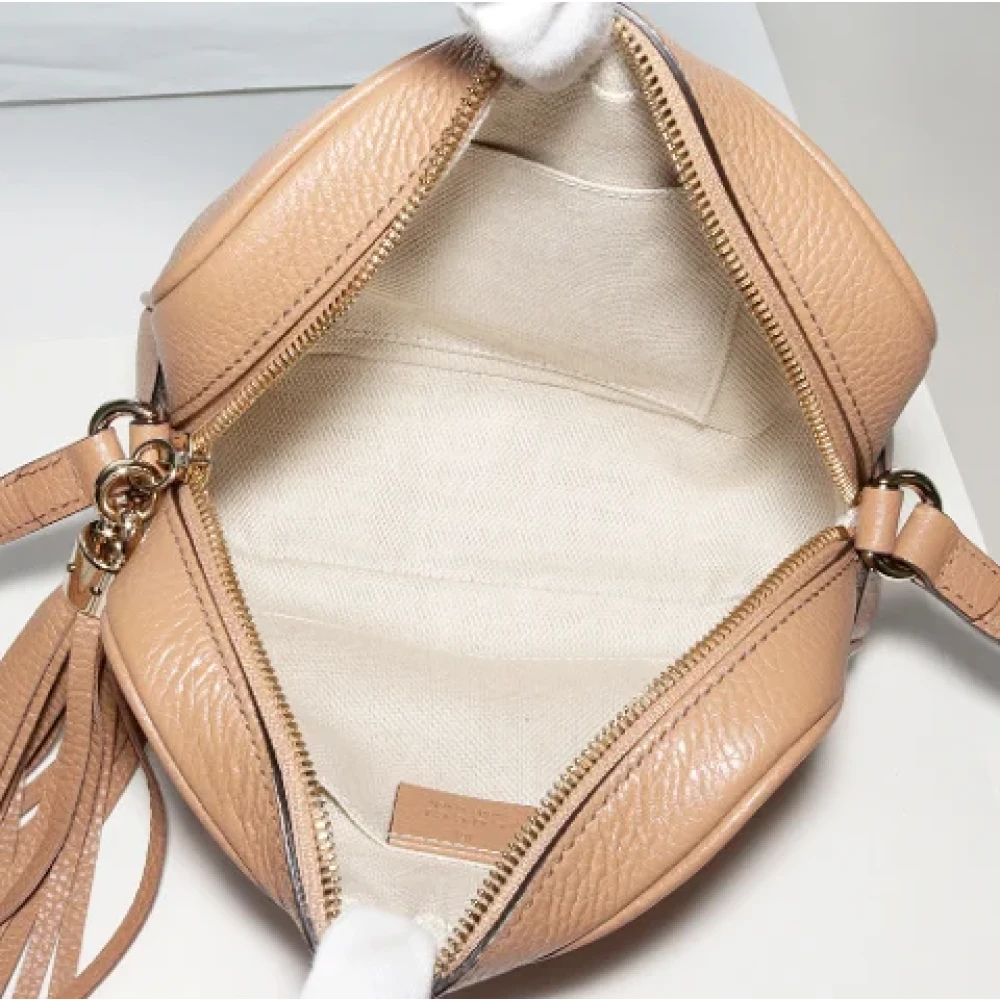 Gucci Vintage Pre-owned Leather crossbody-bags Beige Dames