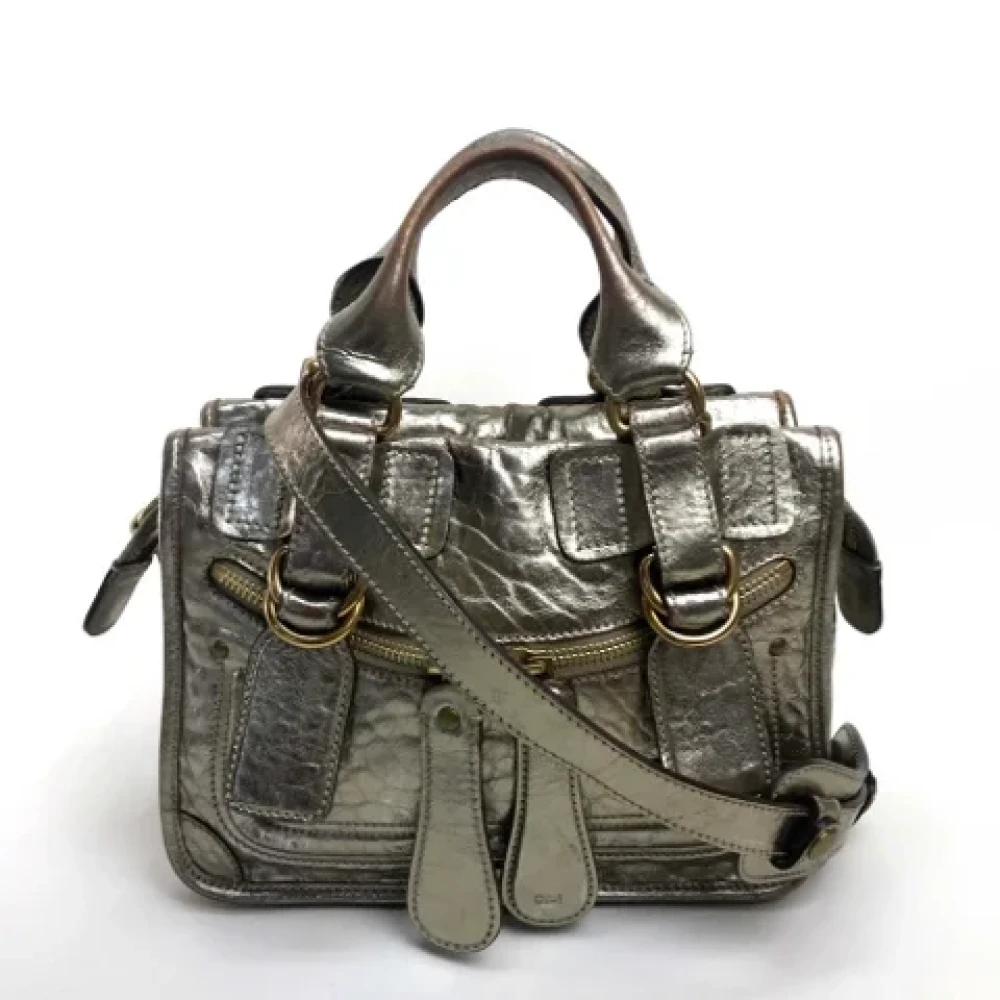 Chloé Pre-owned Leather handbags Gray Dames