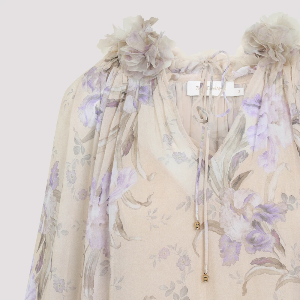 Zimmermann Natuurlijke Iris Billow Blouse White Dames