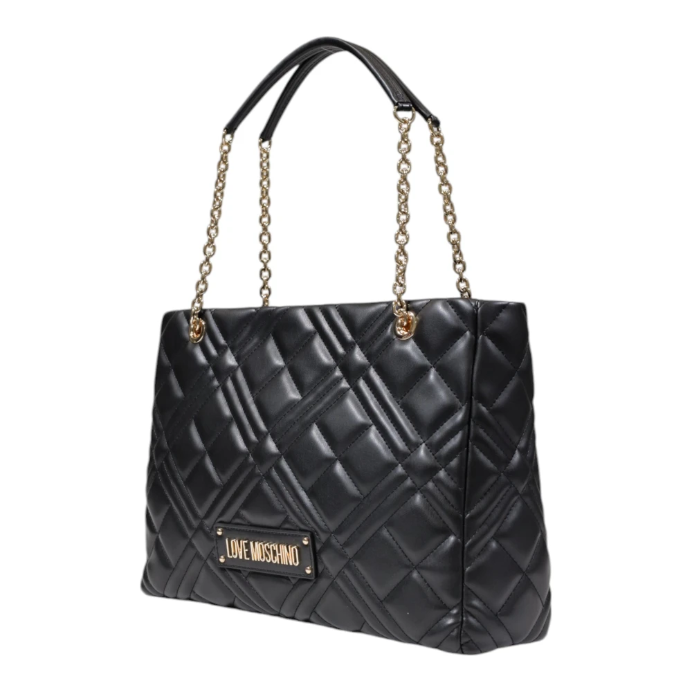 Love Moschino Zwarte Logodetail Tote Tas Black Dames