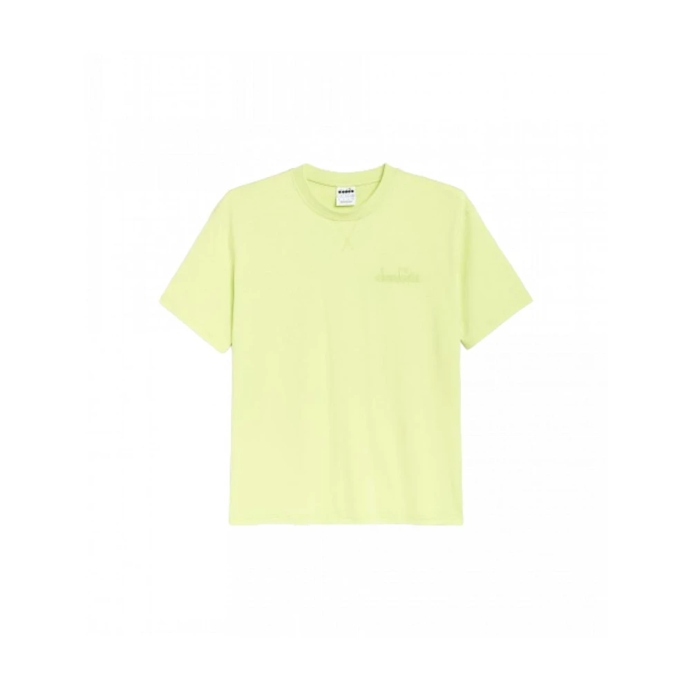 Diadora Katoenen Jersey Genderneutraal Ruimvallend T-shirt Green Heren