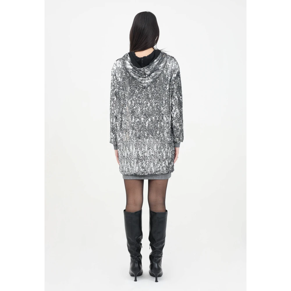 ViCOLO Zilveren Pailletten Korte Jurk Gray Dames