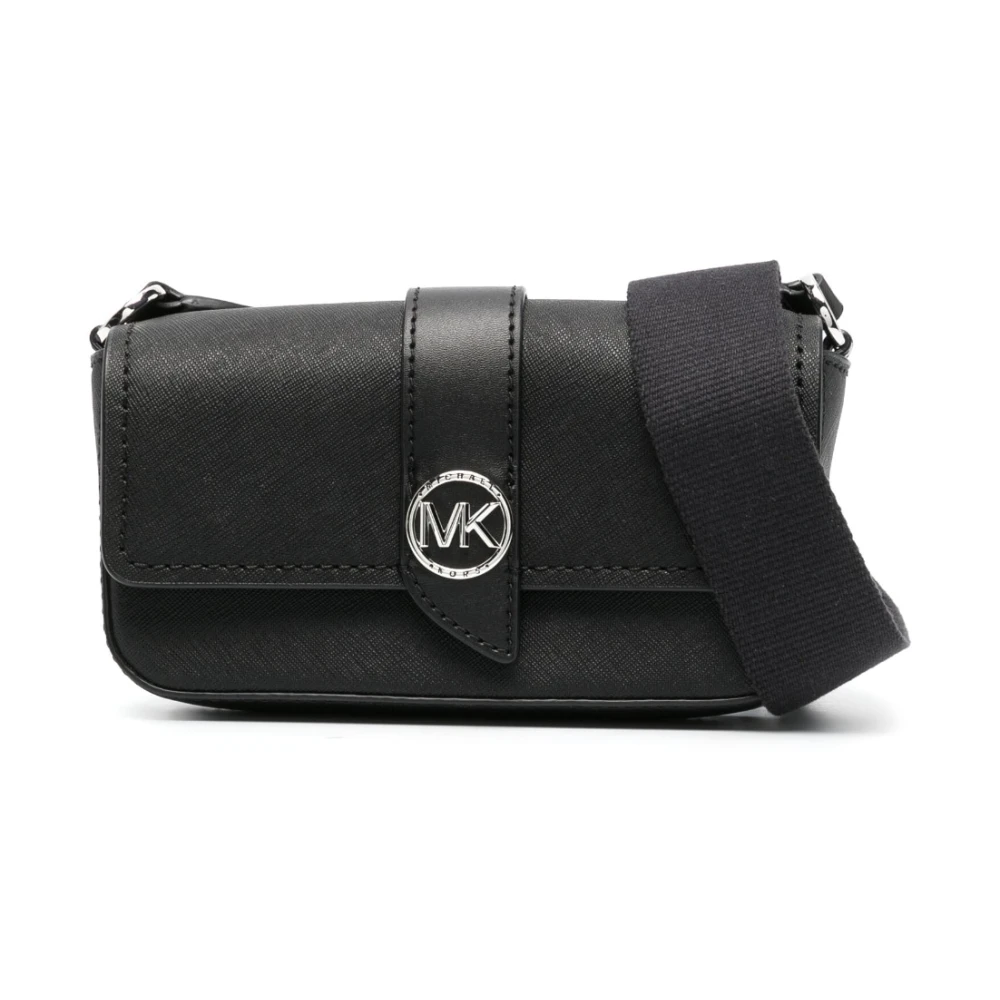 Michael Kors Women's Black Greenwich Foldover Shoulder Bag - Cross Body Bags - One Size - Bags