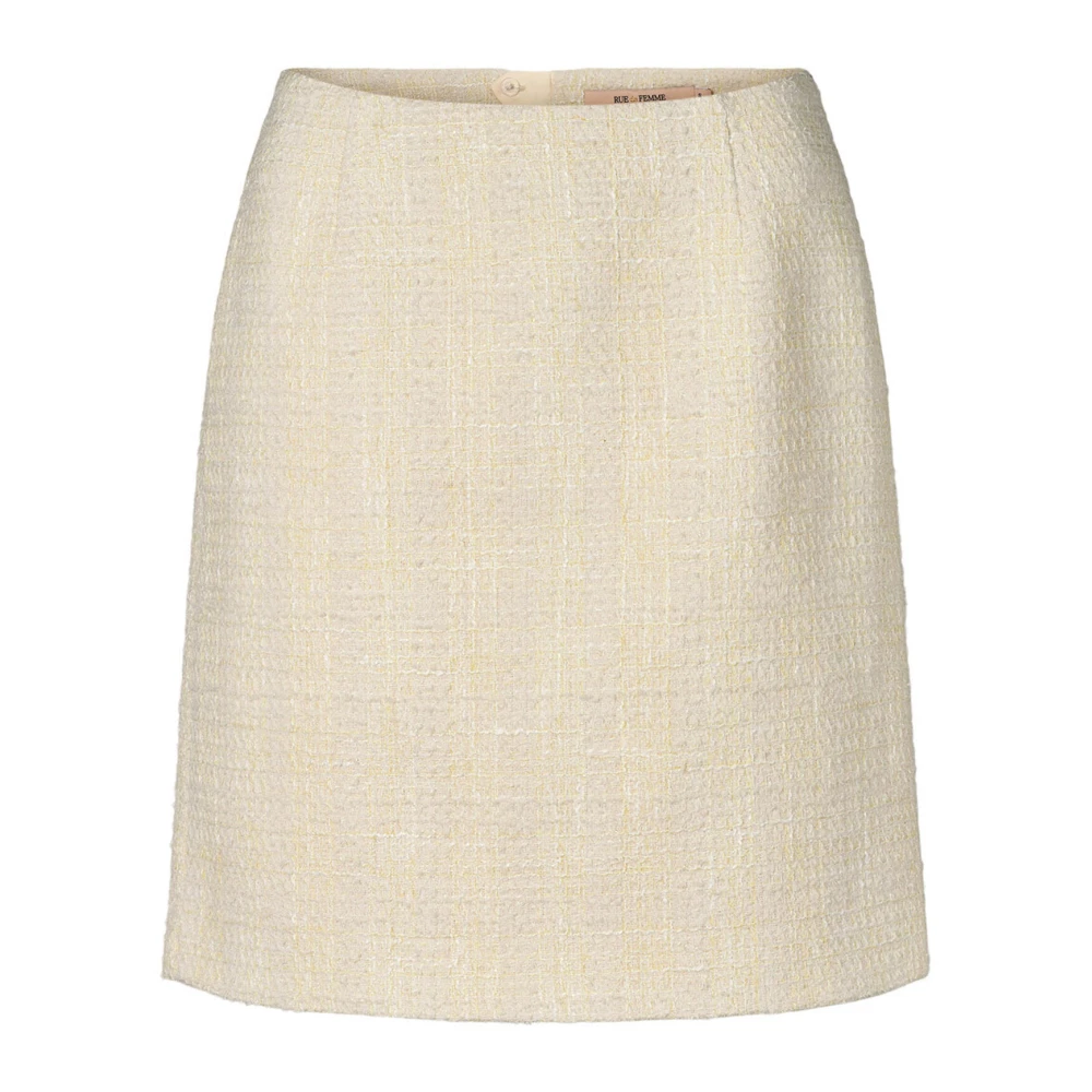 RUE de Femme Elegante Off-White Rok met Ritssluiting Beige Dames