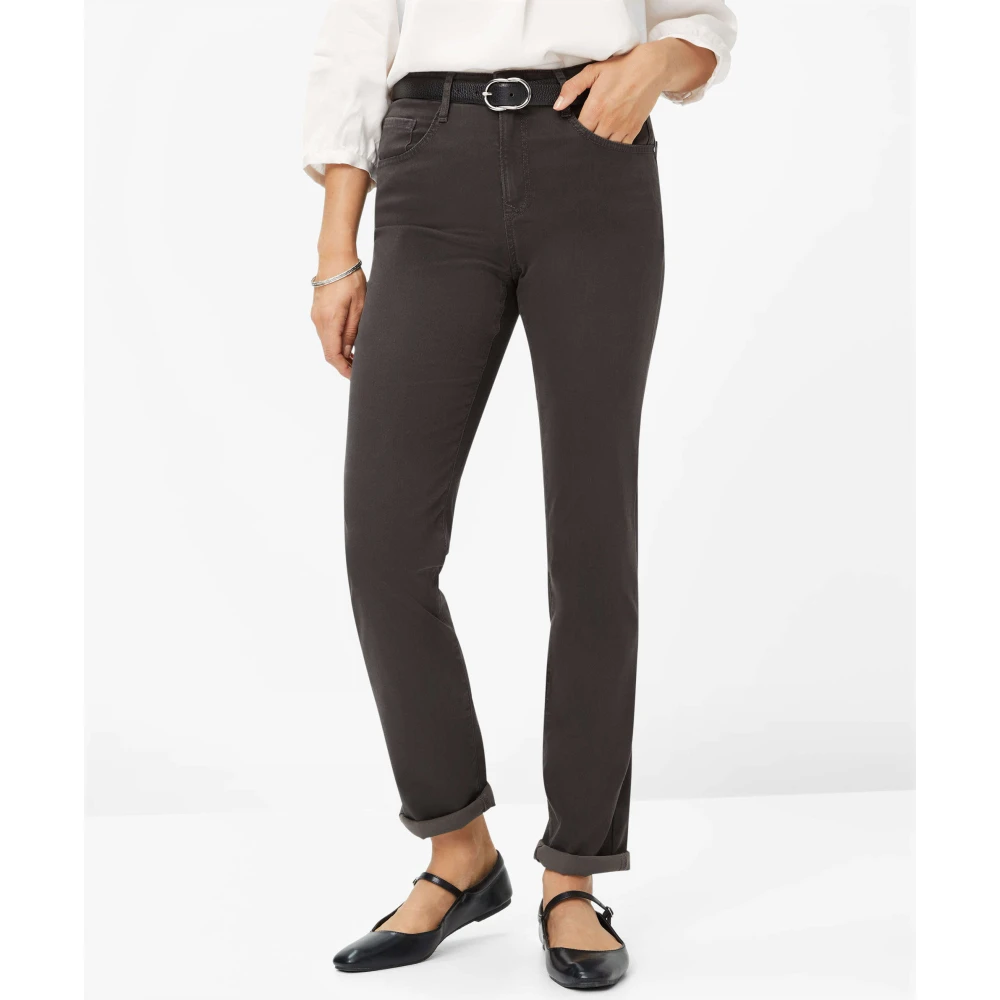 BRAX Katoen Satijn Five-Pocket Broek Gray Dames