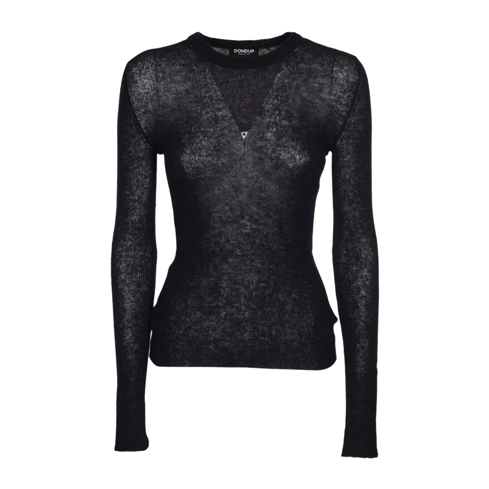 Dondup Stijlvolle Sweaters met Girocollo Detail Black Dames