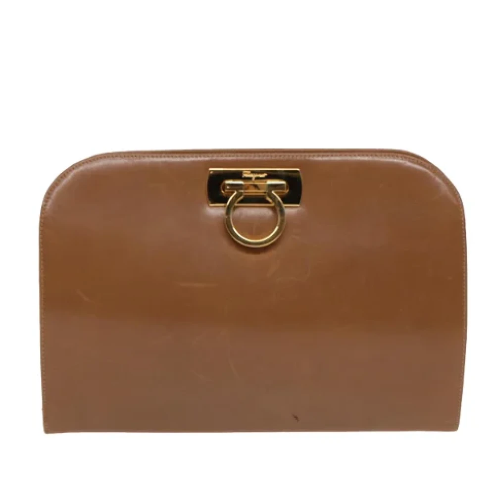 Salvatore Ferragamo Pre-owned Leather shoulder-bags Brown Dames