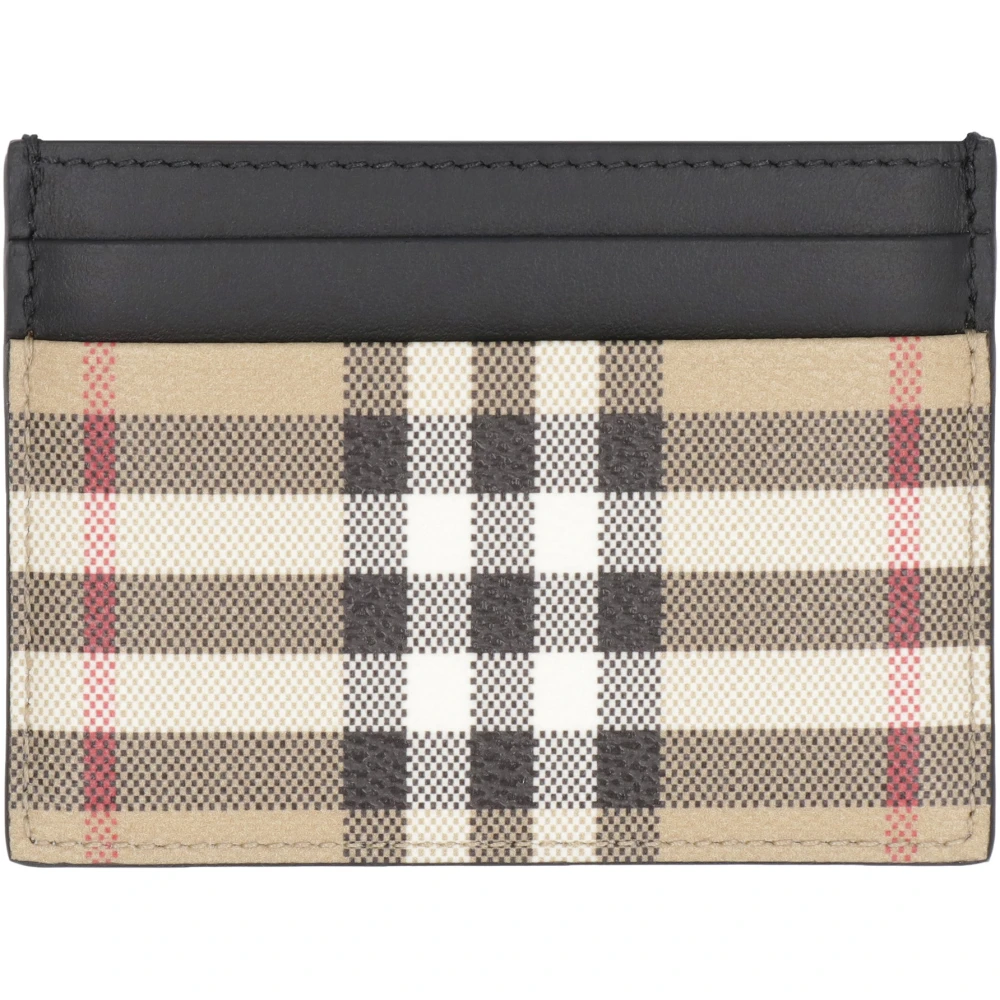 Burberry Geruit Motief Kaarthouder Beige Heren