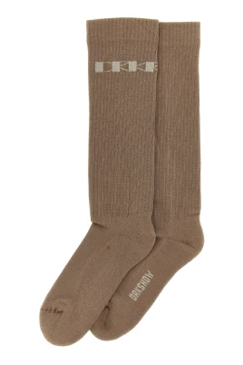 Knee-high Jacquard Logo Ribbed Socks