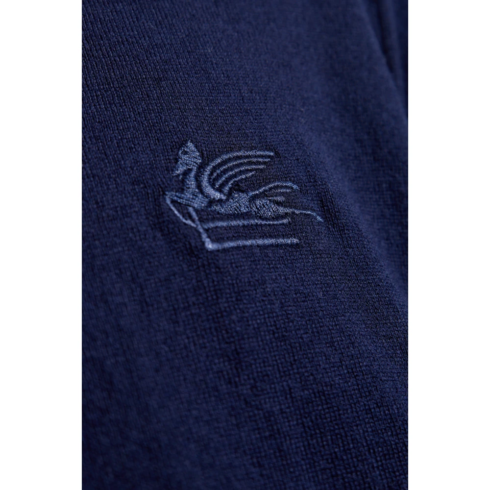 ETRO Katoenen trui met korte mouwen Blue Heren