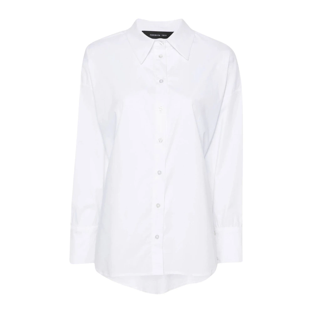 Federica Tosi Stretch poplin overhemd met lange mouwen White Dames