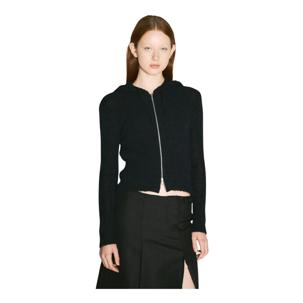 Our Legacy Black Cozy Hooded Zip-Up Cardigan - Female - Cardigans - Xs - Knitwear