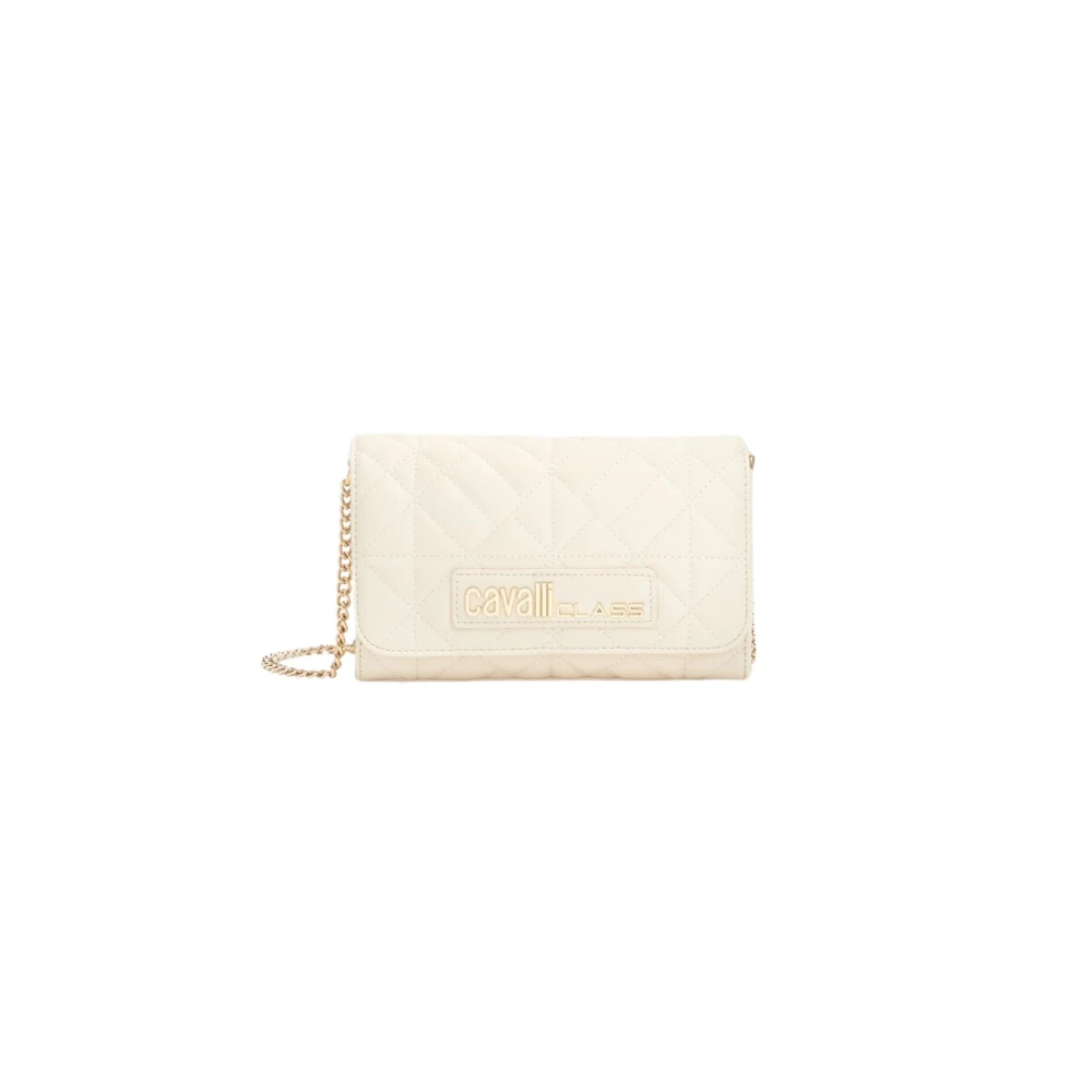 Roberto Cavalli Stylish Chain Shoulder Bag With Flap - Female - Cross Body Bags - Beige - One Size - Bags