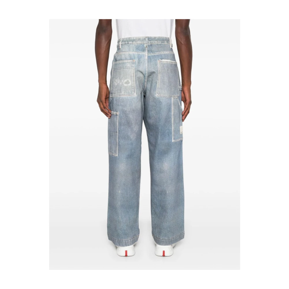 Emporio Armani Blauwe Jeans met Cargo Zakken Blue Heren
