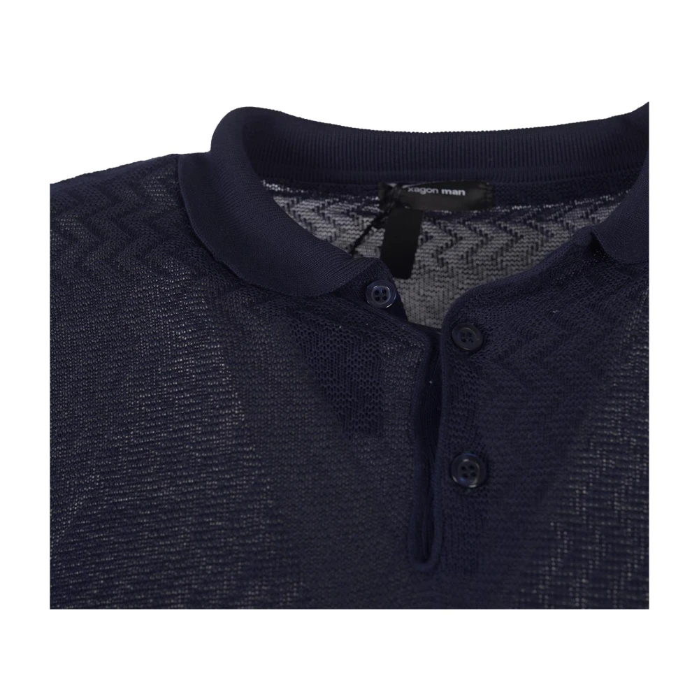 Xagon Man Polo Shirt met knoopsluiting Blue Heren