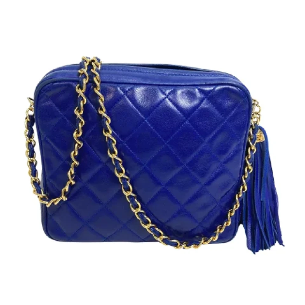 Chanel Vintage Pre-owned Leather chanel-bags Blue Dames