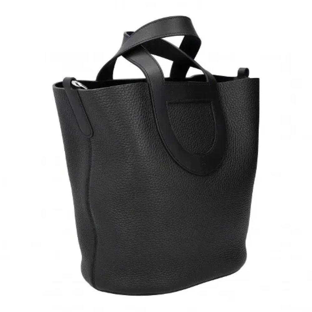 Hermès Vintage Pre-owned Leather handbags Black Dames