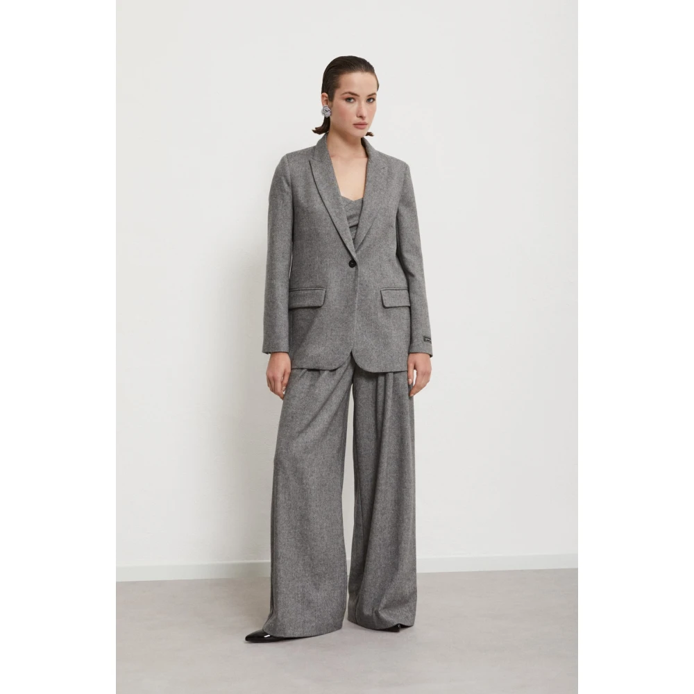 Ottod'Ame Elegante wollen blend blazer Gray Dames