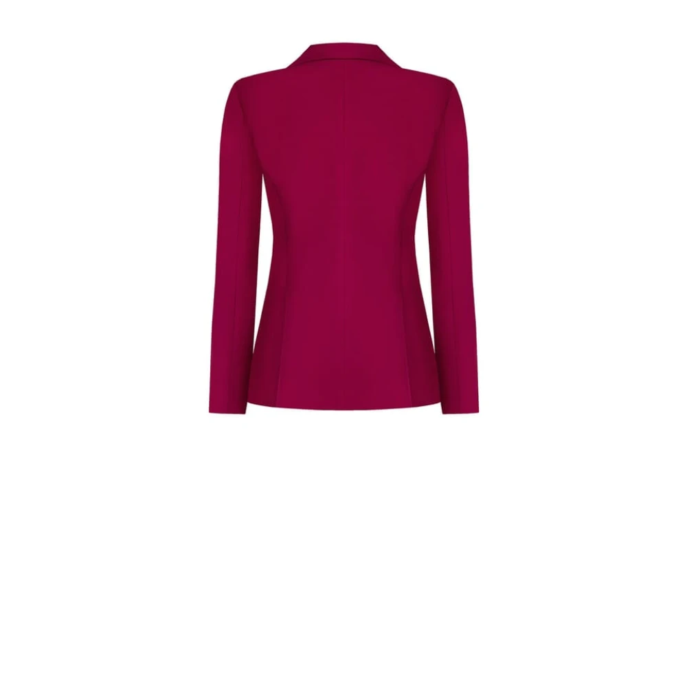 RINASCIMENTO Single Button Technical Fabric Blazer Jacket Red Dames