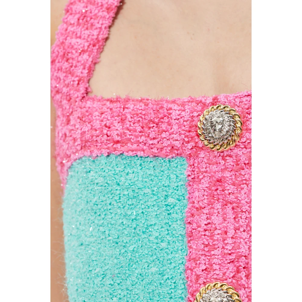 Balmain Off-shoulder jurk Blue Dames